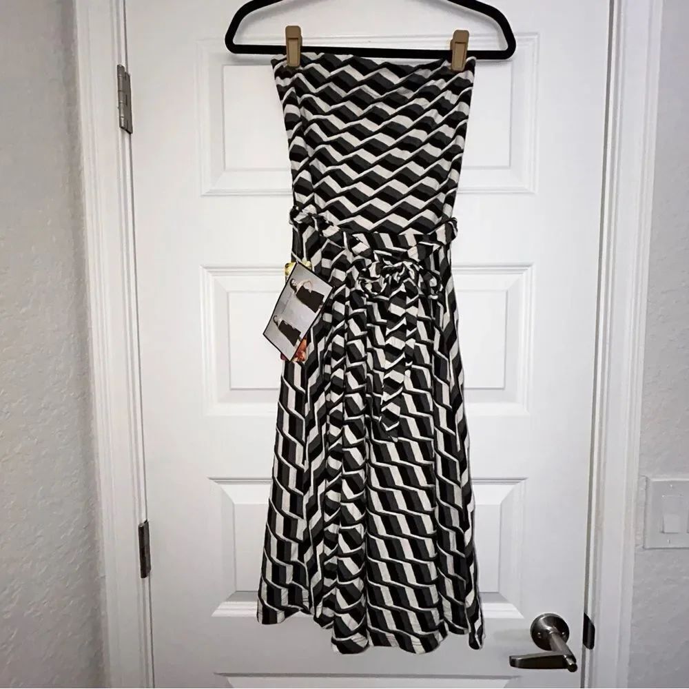 New, Lapis Strapless A-Line Convertible Skirt Dress
